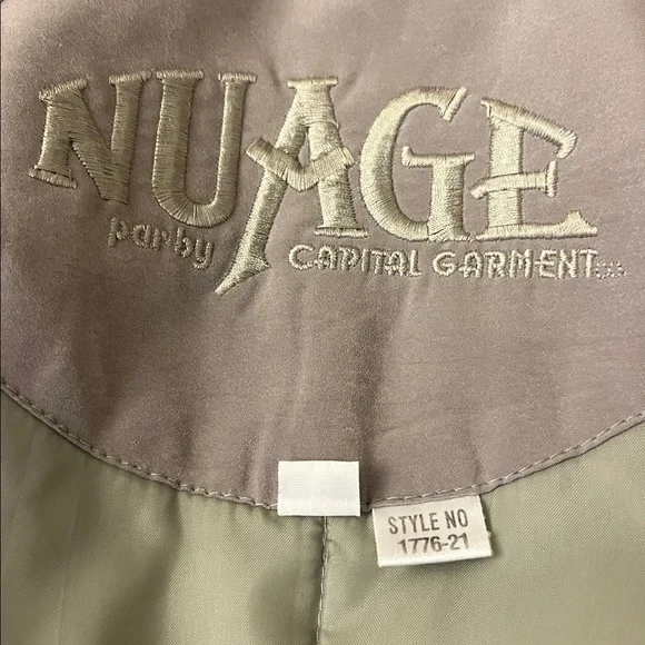 Nuage Long Parka Coat Fox Sage Sz 10 - Picture 6 of 9